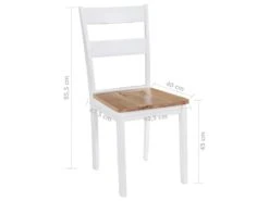 Chaises à Manger Lot De 2 Blanc Bois D'hévéa Massif -Mobilia Boutique chaise 22566069