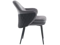 Chaise - Coutures En Tissu Et Cuir PU - Siège Amovible - Gris -Mobilia Boutique chaise 22690783