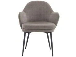 Chaise - Coutures En Tissu Et Cuir PU - Siège Amovible - Marron -Mobilia Boutique chaise 22690793