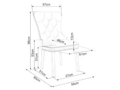 Chaise De Salle à Manger Design 51 X 46 X 98 Cm - Bleu Marine -Mobilia Boutique chaise 22723937