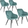 Lot De 4 Chaises Pieds Noir Siège De Salon Cuisine Salle à Manger Design élégant Velours Turquoise 08_0000081 -Mobilia Boutique chaise 22732067