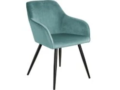 Lot De 4 Chaises Pieds Noir Siège De Salon Cuisine Salle à Manger Design élégant Velours Turquoise 08_0000081 -Mobilia Boutique chaise 22732071