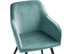 Lot De 4 Chaises Pieds Noir Siège De Salon Cuisine Salle à Manger Design élégant Velours Turquoise 08_0000081 -Mobilia Boutique chaise 22732075