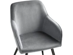 Lot De 4 Chaises Pieds Noir Siège De Salon Cuisine Salle à Manger Design élégant Velours Gris 08_0000076 -Mobilia Boutique chaise 22732085