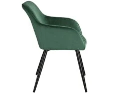 Lot De 4 Chaises Pieds Noir Siège De Salon Cuisine Salle à Manger Design élégant Velours Vert 08_0000074 9 Lot De 4 Chaises Pieds Noir Siège De Salon Cuisine Salle à Manger Design élégant Velours Vert 08_0000074 -Mobilia Boutique chaise 22732111