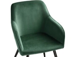 Lot De 4 Chaises Pieds Noir Siège De Salon Cuisine Salle à Manger Design élégant Velours Vert 08_0000074 11 Lot De 4 Chaises Pieds Noir Siège De Salon Cuisine Salle à Manger Design élégant Velours Vert 08_0000074 -Mobilia Boutique chaise 22732115