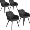 Lot De 4 Chaises Pieds Noir Siège De Salon Cuisine Salle à Manger Design élégant Tissu Anthracite 08_0000104 -Mobilia Boutique chaise 22732407