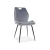 Chaise En Velours 51 X 46 X 91 Cm - Gris -Mobilia Boutique chaise 22741931