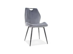 Chaise En Velours 51 X 46 X 91 Cm - Gris