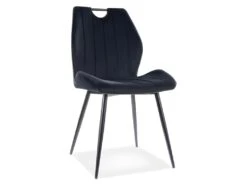 Chaise En Velours 51 X 46 X 91 Cm - Noir
