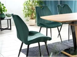 Chaise En Velours 51 X 46 X 91 Cm - Vert -Mobilia Boutique chaise 22741975