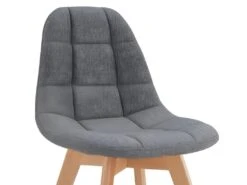 STELLA - Chaise Scandinave Tissu Gris Pieds Hêtre (x2) -Mobilia Boutique chaise 22745403