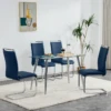 Lot De 4 Chaises De Salle à Manger - En Similicuir - Bleu -Mobilia Boutique chaise 22801475