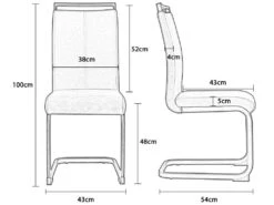 Lot De 4 Chaises De Salle à Manger - En Similicuir - Gris -Mobilia Boutique chaise 22801503