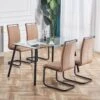Lot De 4 Chaises De Salle à Manger - En Similicuir - Marron -Mobilia Boutique chaise 22801505