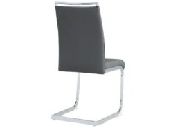 Lot De 2 Chaises De Salle à Manger - Dossier En Similicuir Et Lin - Gris -Mobilia Boutique chaise 22801761