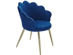 Chaise De Salle à Manger Tulip Velours / Chaise De Cuisine Rembourrée En Métal Shell Chair