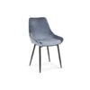 Chaise MICRA Velours Bleu, Dimensions: H86 X L49 X P61 Cm, Idéal Pour Un Salon De Prestige -Mobilia Boutique chaise 22804173