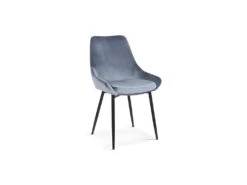 Chaise MICRA Velours Bleu, Dimensions: H86 X L49 X P61 Cm, Idéal Pour Un Salon De Prestige