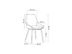 Chaise MICRA Velours Bleu, Dimensions: H86 X L49 X P61 Cm, Idéal Pour Un Salon De Prestige -Mobilia Boutique chaise 22804177