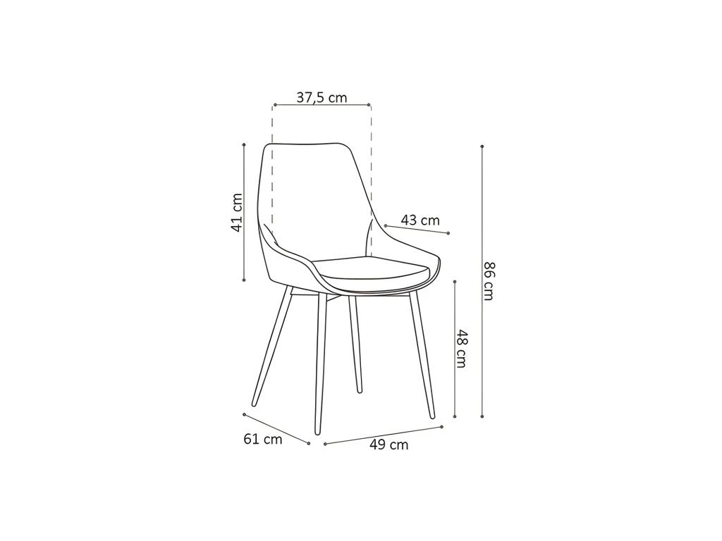 Chaise MICRA PU Gris Foncé, Dimensions: H86 X L49 X P61 Cm, Idéal Pour Un Salon De Prestige 5 Chaise MICRA PU Gris Foncé, Dimensions: H86 X L49 X P61 Cm, Idéal Pour Un Salon De Prestige – Image 3