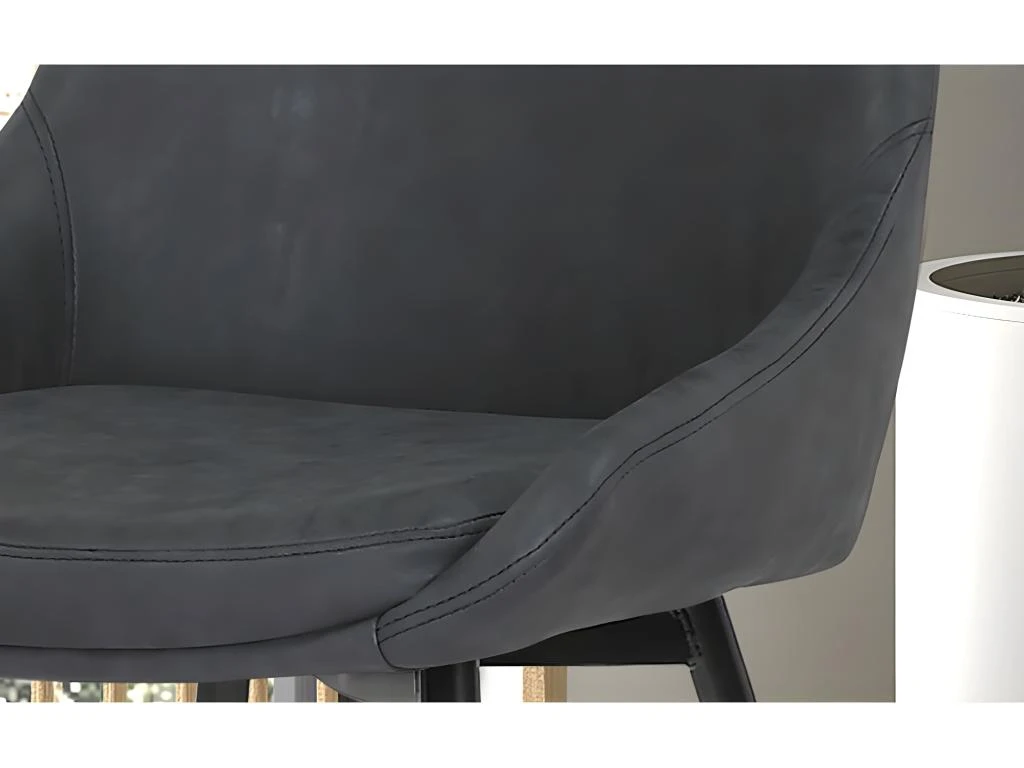 Chaise MICRA PU Gris Foncé, Dimensions: H86 X L49 X P61 Cm, Idéal Pour Un Salon De Prestige 7 Chaise MICRA PU Gris Foncé, Dimensions: H86 X L49 X P61 Cm, Idéal Pour Un Salon De Prestige – Image 5