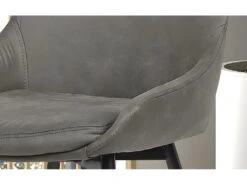 Chaise MICRA PU Micro Fibre Gris, Dimensions: H86 X L49 X P61 Cm, Idéal Pour Un Salon De Prestige -Mobilia Boutique chaise 22804231