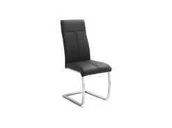 Chaise ALI PU Noir, Dimensions: H101 X L42 X P61 Cm, Idéal Pour Une Salle A Manger Unique
