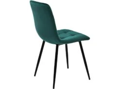 Lot De 4 Chaises De Salle à Manger - Structure En Métal - Tissu En Velours - Vert -Mobilia Boutique chaise 22860765