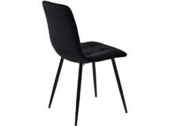 Lot De 4 Chaises De Salle à Manger - Structure En Métal - Tissu En Velours - Noir -Mobilia Boutique chaise 22860847
