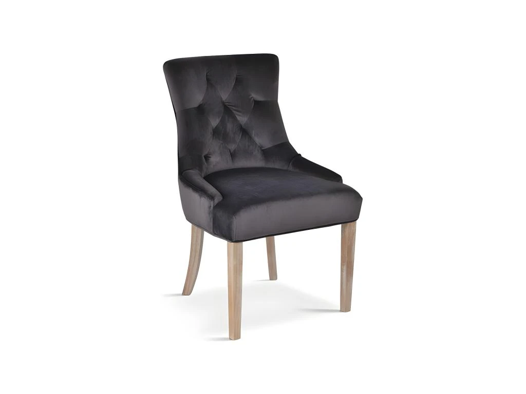 Chaise ROYA Velours Gris, Pieds Antique Brossé Bois, Dimension H93 X L57 X P60 Cm, Idéal Pour Votre Cuisine Ou Salle à Manger 3 Chaise ROYA Velours Gris, Pieds Antique Brossé Bois, Dimension H93 X L57 X P60 Cm, Idéal Pour Votre Cuisine Ou Salle à Manger