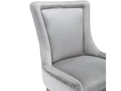 Lot De 6 Chaises En Velours - Avec Pieds En Bois Massif - Gris -Mobilia Boutique chaise 22934587