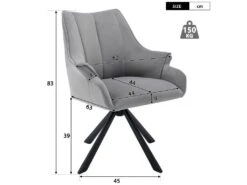 Lot De 2 Chaises En Patchwork De Velours - Pieds En Métal - Gris -Mobilia Boutique chaise 22934679