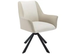 Lot De 2 Chaises En Velours Et Similicuir - Pieds En Métal - Beige -Mobilia Boutique chaise 22934703