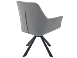 Lot De 2 Chaises En Velours Et Similicuir - Pieds En Métal - Gris -Mobilia Boutique chaise 22935351