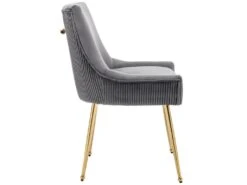 Lot De 6 Chaises De Salle à Manger Avec Pieds Plaqués - Doré & Gris -Mobilia Boutique chaise 22967627