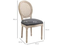 Lot De 2 Chaises De Salle à Manger - Chaise De Salon Médaillon Style Louis XVI - Bois Massif Sculpté, Patiné - Dossier Cannage - Aspect Lin Gris 9 Lot De 2 Chaises De Salle à Manger - Chaise De Salon Médaillon Style Louis XVI - Bois Massif Sculpté, Patiné - Dossier Cannage - Aspect Lin Gris -Mobilia Boutique chaise 23021785