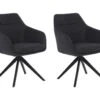 Lot De 2 Chaises MUSE - Avec Accoudoirs - Tissu - Anthracite -Mobilia Boutique chaise 23023725
