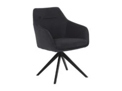 Lot De 2 Chaises MUSE - Avec Accoudoirs - Tissu - Anthracite -Mobilia Boutique chaise 23023745