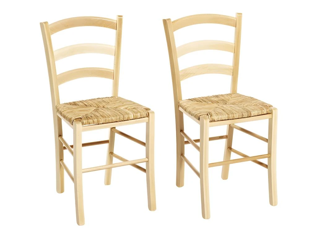Lot De 2 Chaises PAYSANNE - Hêtre Massif & Paille De Riz - Teinte : Naturel 3 Lot De 2 Chaises PAYSANNE - Hêtre Massif & Paille De Riz - Teinte : Naturel