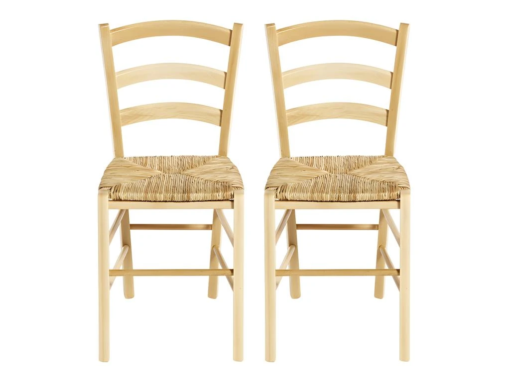 Lot De 2 Chaises PAYSANNE - Hêtre Massif & Paille De Riz - Teinte : Naturel 4 Lot De 2 Chaises PAYSANNE - Hêtre Massif & Paille De Riz - Teinte : Naturel – Image 2