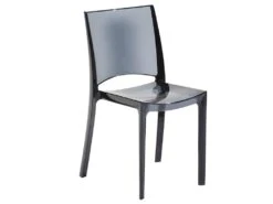 Lot De 6 Chaises Empilables HELLY - Polycarbonate Plein - Gris Ardoise -Mobilia Boutique chaise 234573
