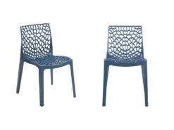 Lot De 6 Chaises Empilables DIADEME - Polypropylène - Bleu Prusse -Mobilia Boutique chaise 251995
