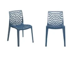 Lot De 2 Chaises Empilables DIADEME - Polypropylène - Bleu Prusse 8 Lot De 2 Chaises Empilables DIADEME - Polypropylène - Bleu Prusse -Mobilia Boutique chaise 252005