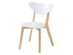 Lot De 6 Chaises CARINE - Hévéa Massif Et MDF - Blanc -Mobilia Boutique chaise 258383