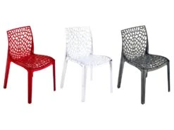 Lot De 2 Chaises Empilables DIADEME - Polycarbonate Plein - Cristal -Mobilia Boutique chaise 259575 1