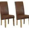 Lot De 2 Chaises SANTOS - Microfibre Aspect Cuir Vieilli - Pieds Bois Clair -Mobilia Boutique chaise 268413