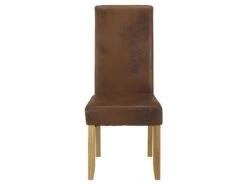 Lot De 6 Chaises SANTOS - Microfibre Aspect Cuir Vieilli - Pieds Bois Clair -Mobilia Boutique chaise 268417