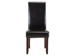 Lot De 2 Chaises ROVIGO - Simili Marron Brillant - Pieds Bois Foncé -Mobilia Boutique chaise 268703