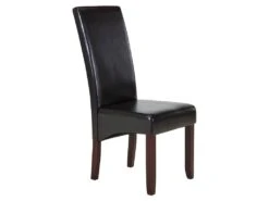 Lot De 2 Chaises ROVIGO - Simili Marron Brillant - Pieds Bois Foncé -Mobilia Boutique chaise 268705